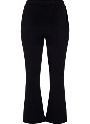 Flared broek met split aan de voorkant, Black, Packshot image number 1