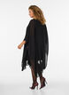 Korte chiffon jurk met V-hals, Zwart, Model image number 1