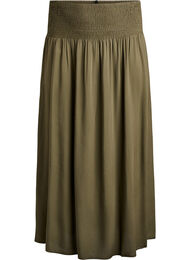 Maxi rok in viscose met smokwerk, Groen