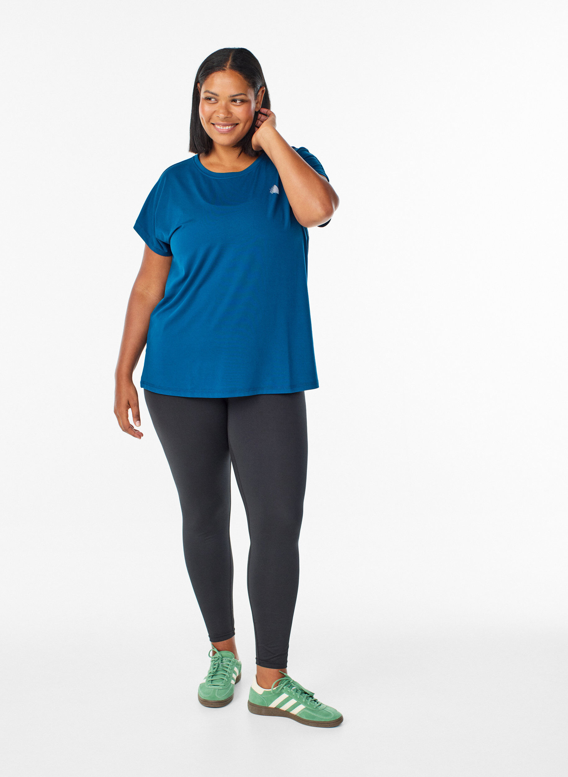 ZizziEffen gekleurd trainingsshirt, Blauw, Model image number 1