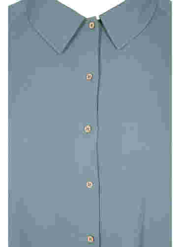 Lang viscose overhemd met zakken en 3/4 mouwen, Balsam Green, Packshot image number 2