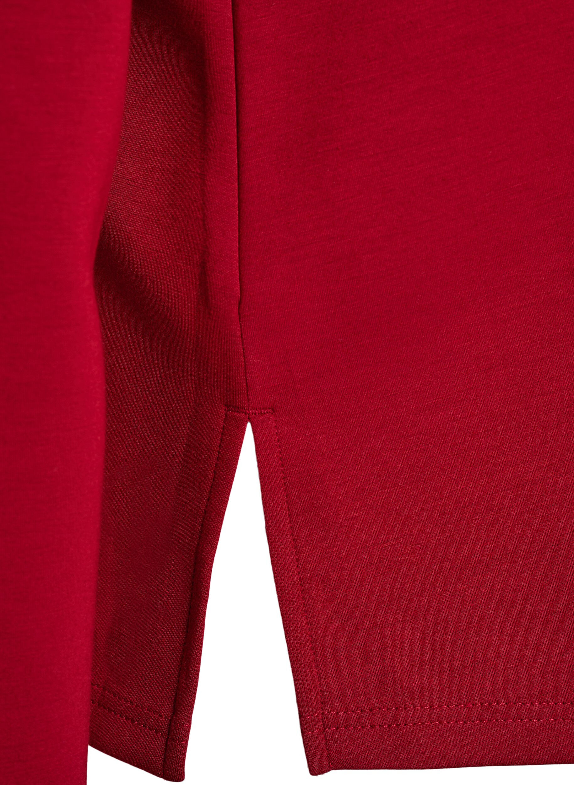 Zizzi Jersey blouse met ronde hals, Rood, Packshot image number 3