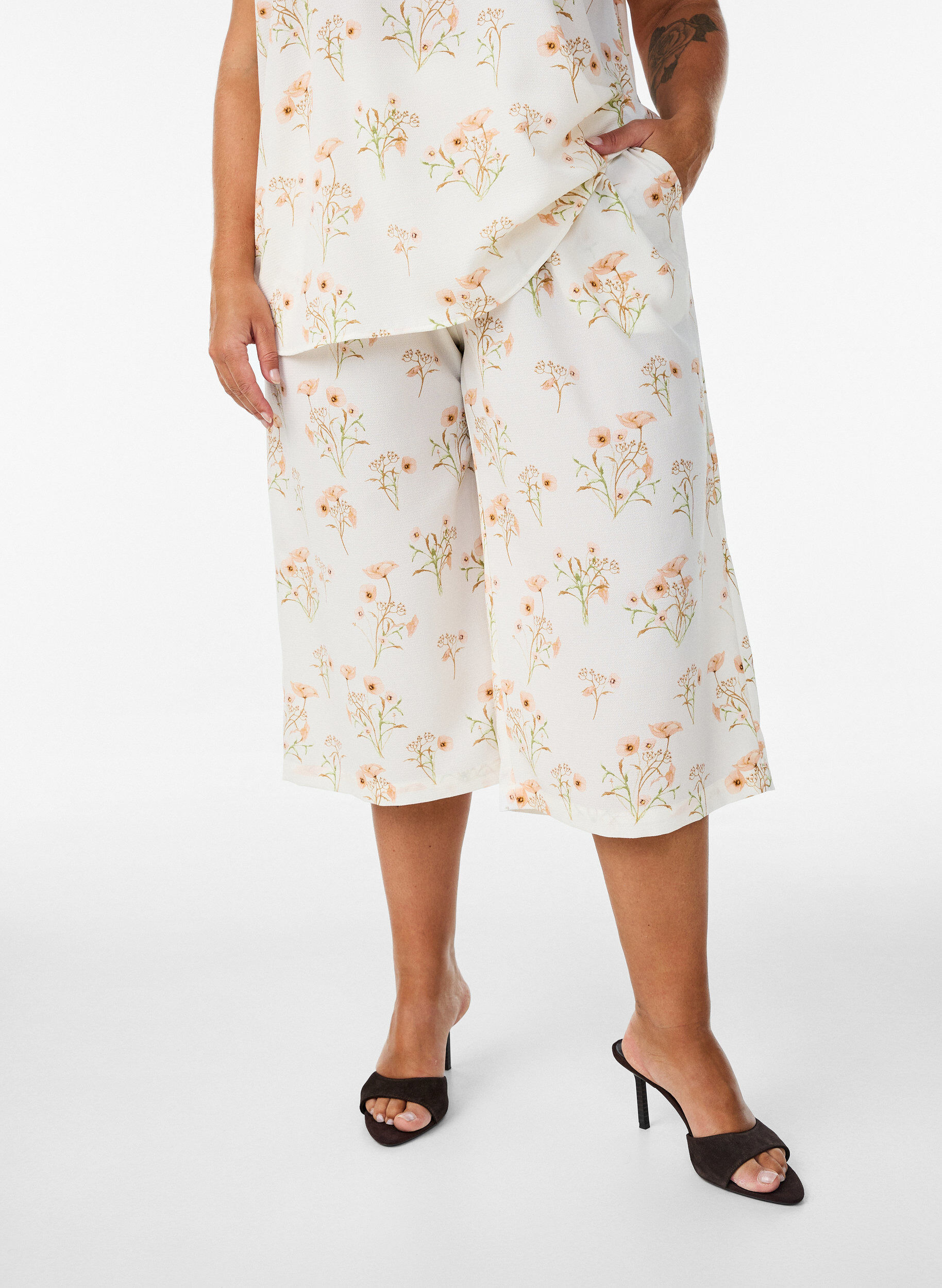 ZizziCulotte broek met print, Vanille, Model image number 2