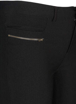 Nauwsluitende driekwart broek met rits, Black, Packshot image number 2
