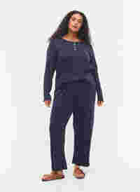 Pyjama broek in katoen met motief, Navy Blazer, Model
