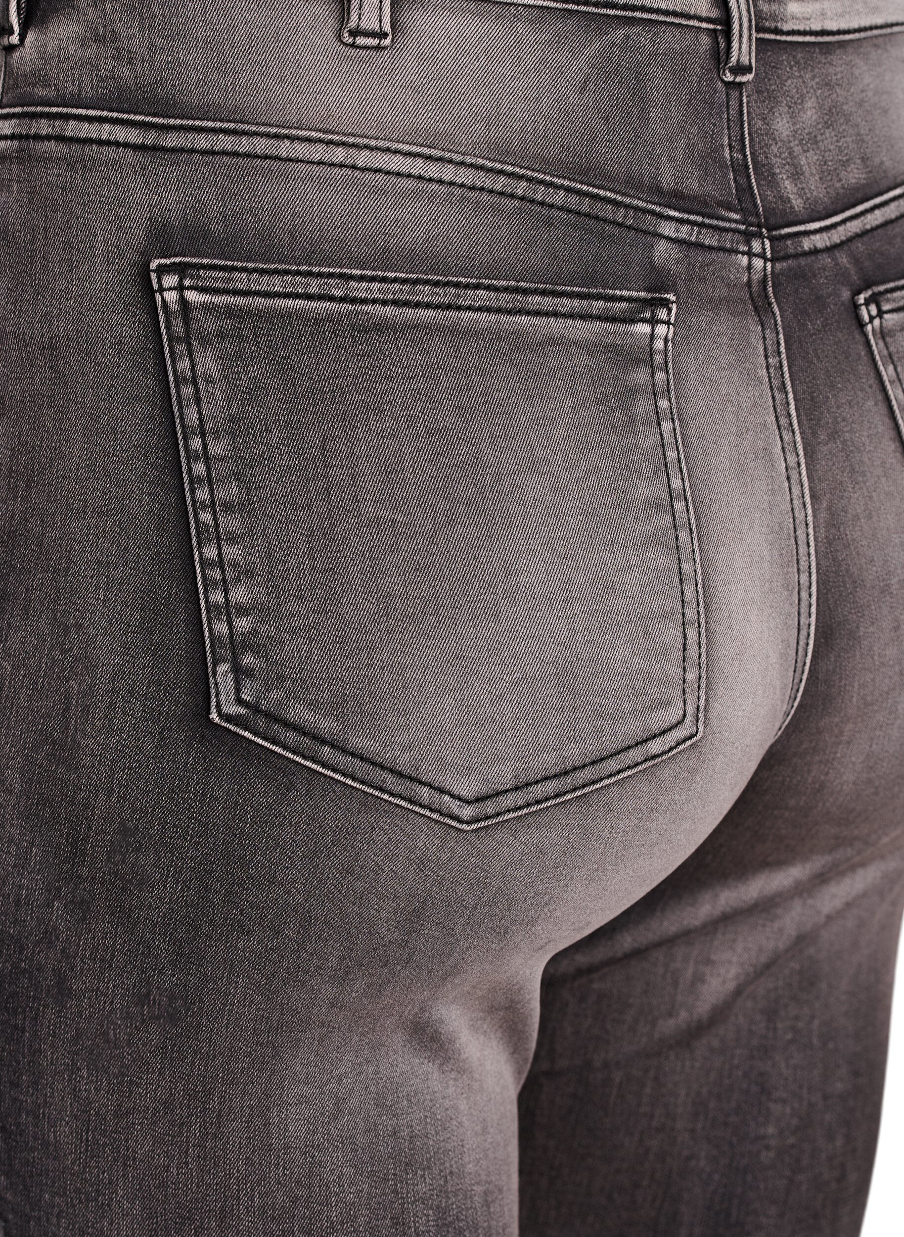 Zizzi Super slim Amy jeans met hoge taille, Grijs, Packshot image number 3
