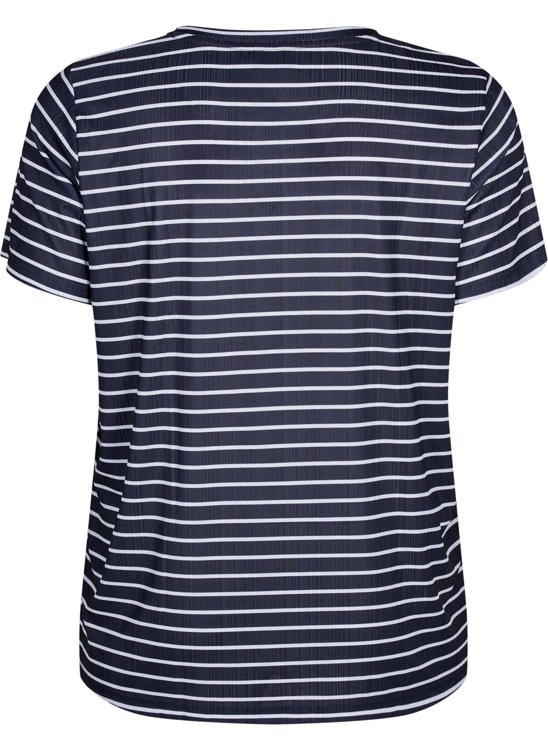 Zizzi FLASH - T-shirt met strepen, Night S. W. Stripe, Packshot image number 1