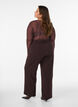 Mesh blouse met print, Bruin, Model image number 2