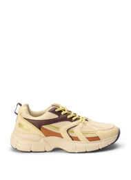 Wide fit sneakers, Beige Brown