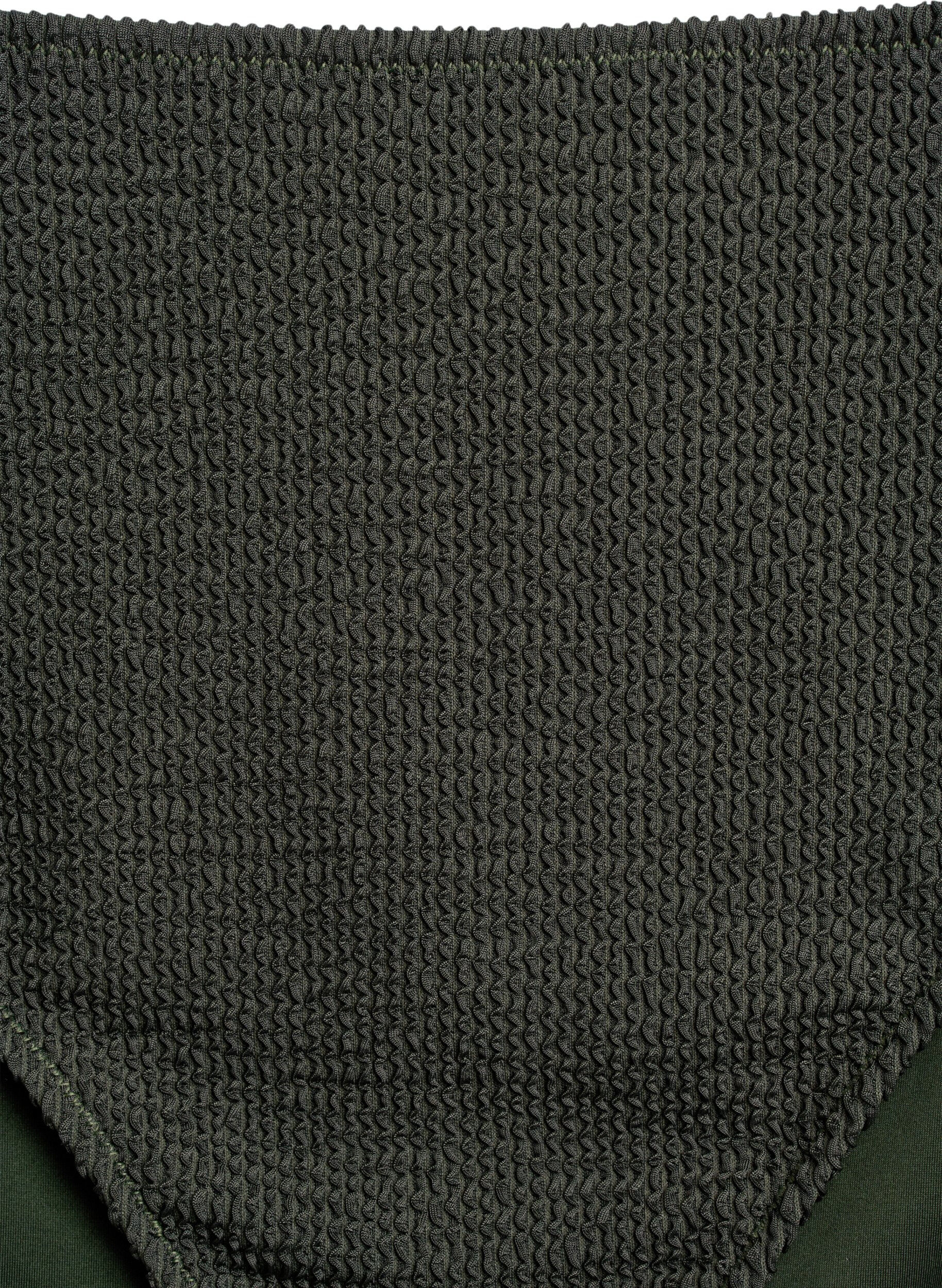 Zizzi Bikinibroekje met textuur en hoge taille, Groen, Packshot image number 2