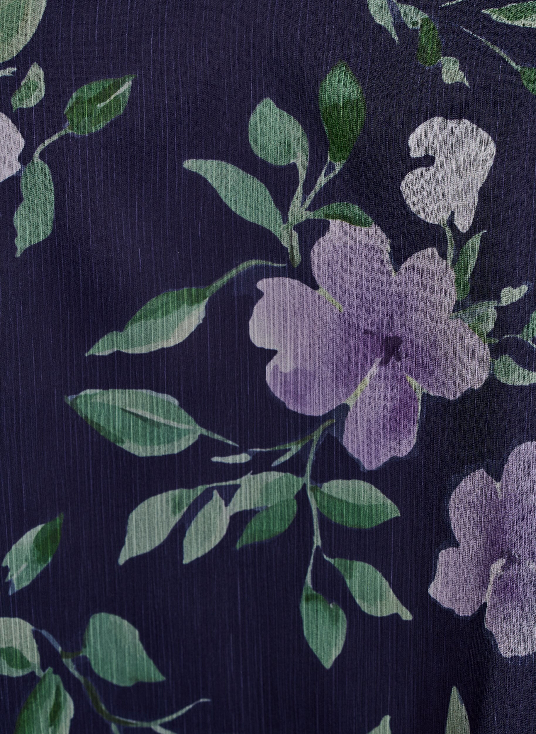 Zizzi Chiffon blouse met bloemenprint en lange mouwen, Blauw, Packshot image number 2