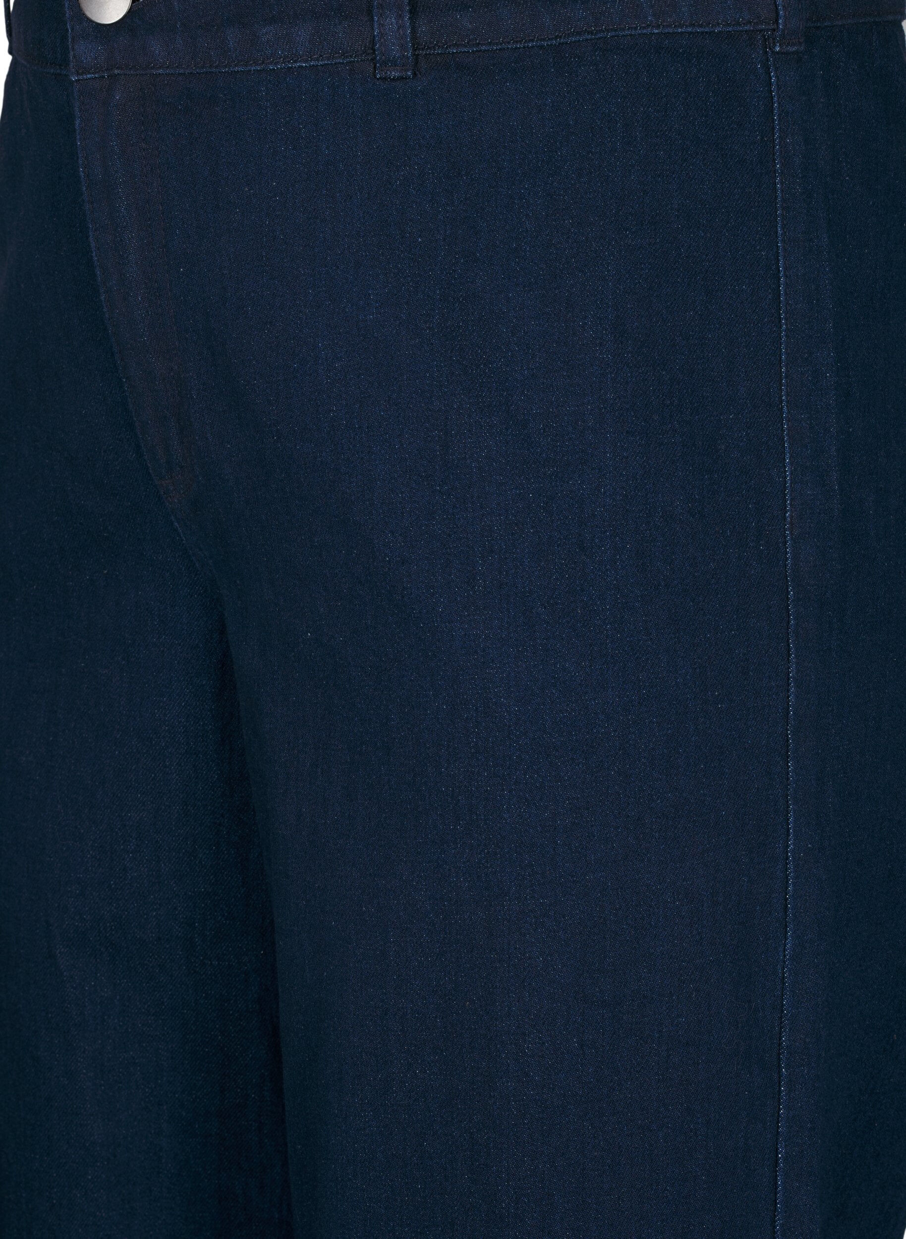 Zizzi High-waisted jeans met wide fit, Blauw, Packshot image number 2