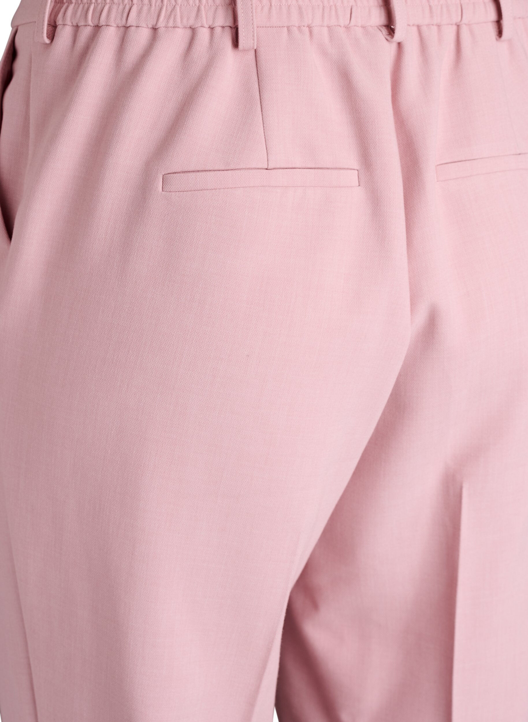 Zizzi Op maat gemaakte broek met een hoge taille en straight-fit, Roze, Packshot image number 3