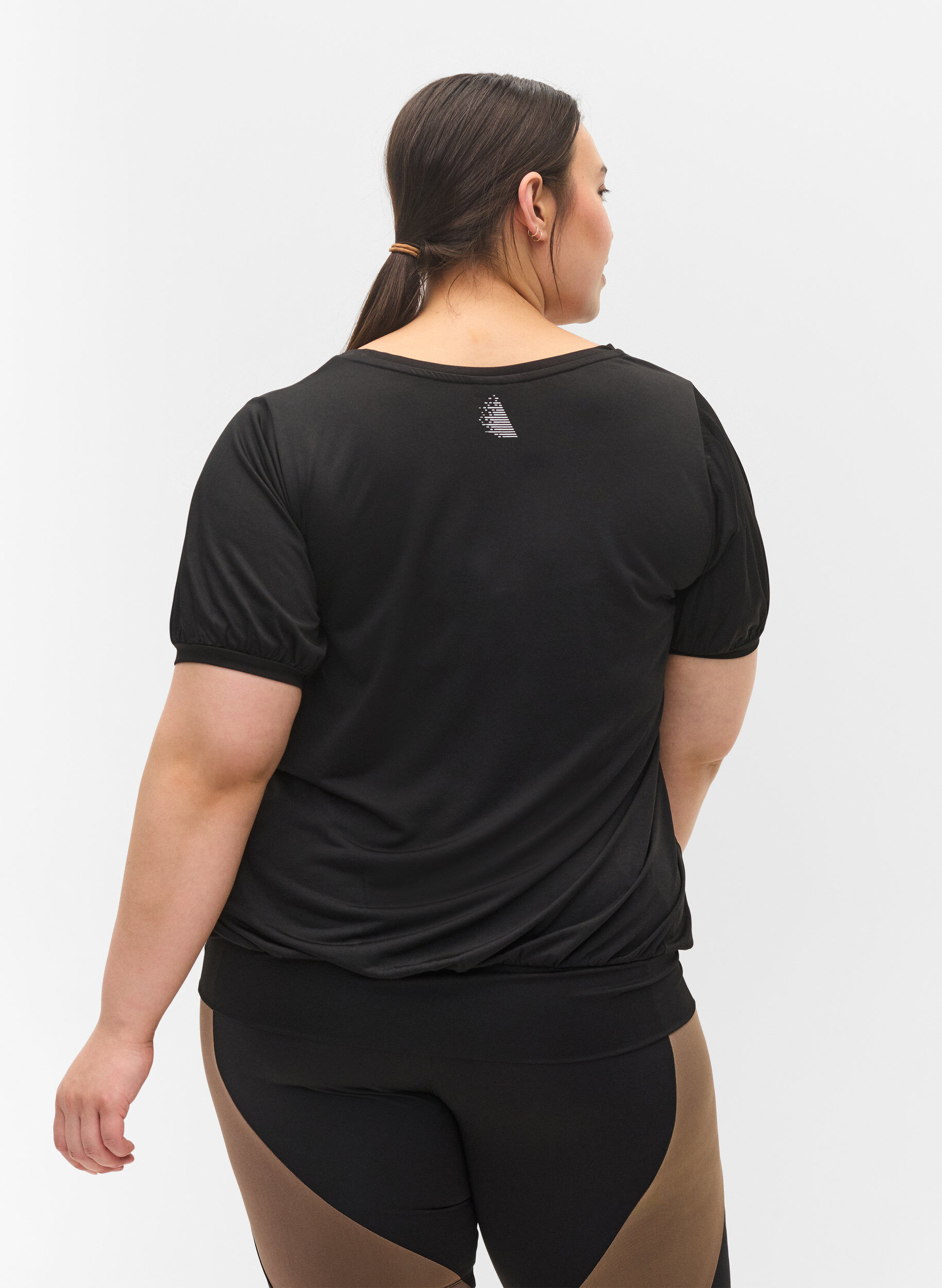 Zizzi Sporttop met korte mouwen, Black, Model image number 1