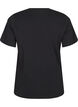 T-shirt met ronde hals en strass-steentjes, Black, Packshot image number 1