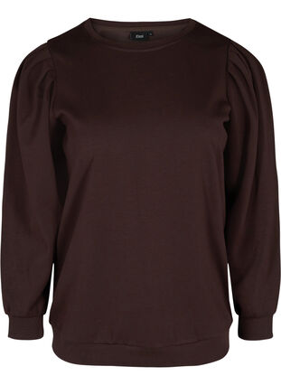 Sweatshirt met ronde hals en ballonmouwen, Molé, Packshot image number 0