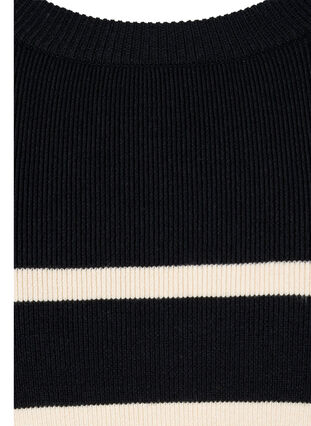 Gestreepte Viscose Sweater, Black/Sandshell S., Packshot image number 2