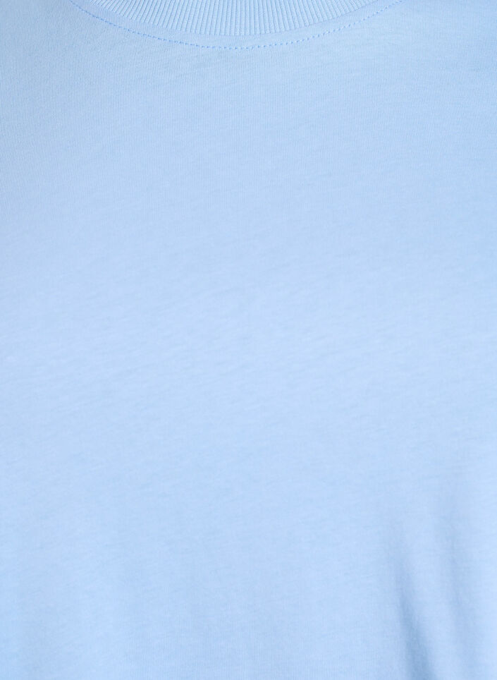Basic katoenen T-shirt met ronde hals, Blauw, Packshot image number 2