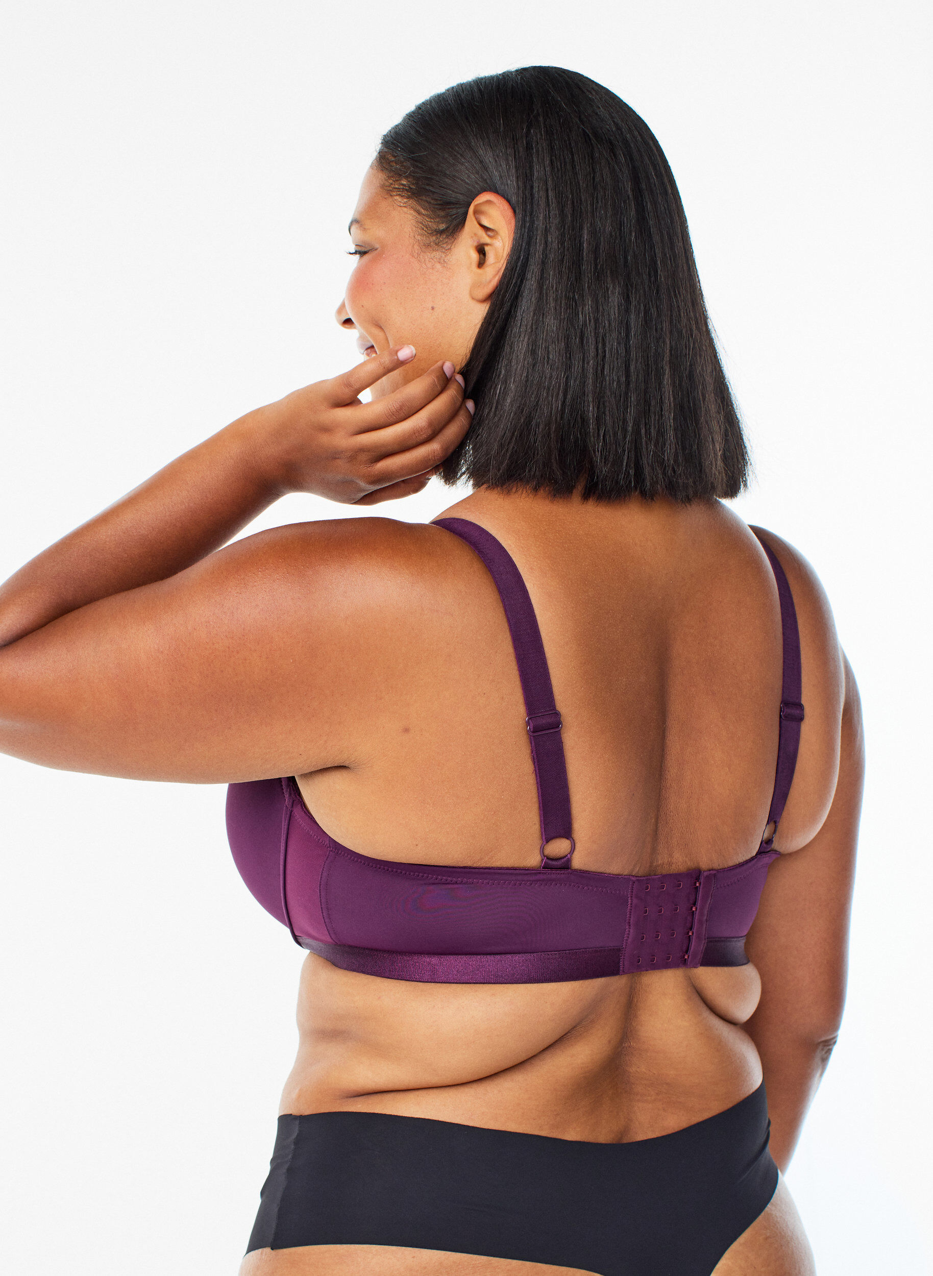 Zizzi Voorgevormde bh met mesh, Paars, Model image number 2