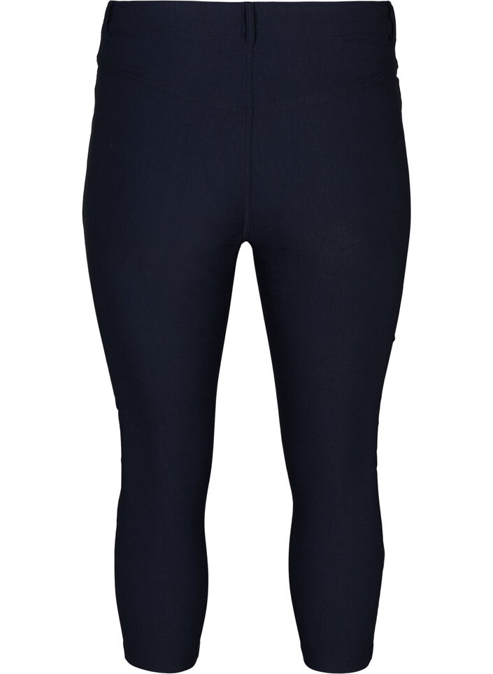 Nauwsluitende capri broek in viscosemix, Blauw, Packshot image number 1