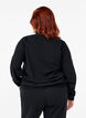 Sweatshirt met hoge hals en ritssluiting, Zwart, Model image number 2