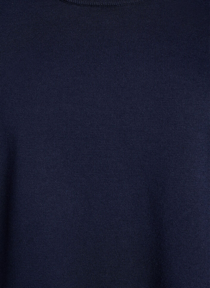 Fijngebreide blouse met korte mouwen, Blauw, Packshot image number 2