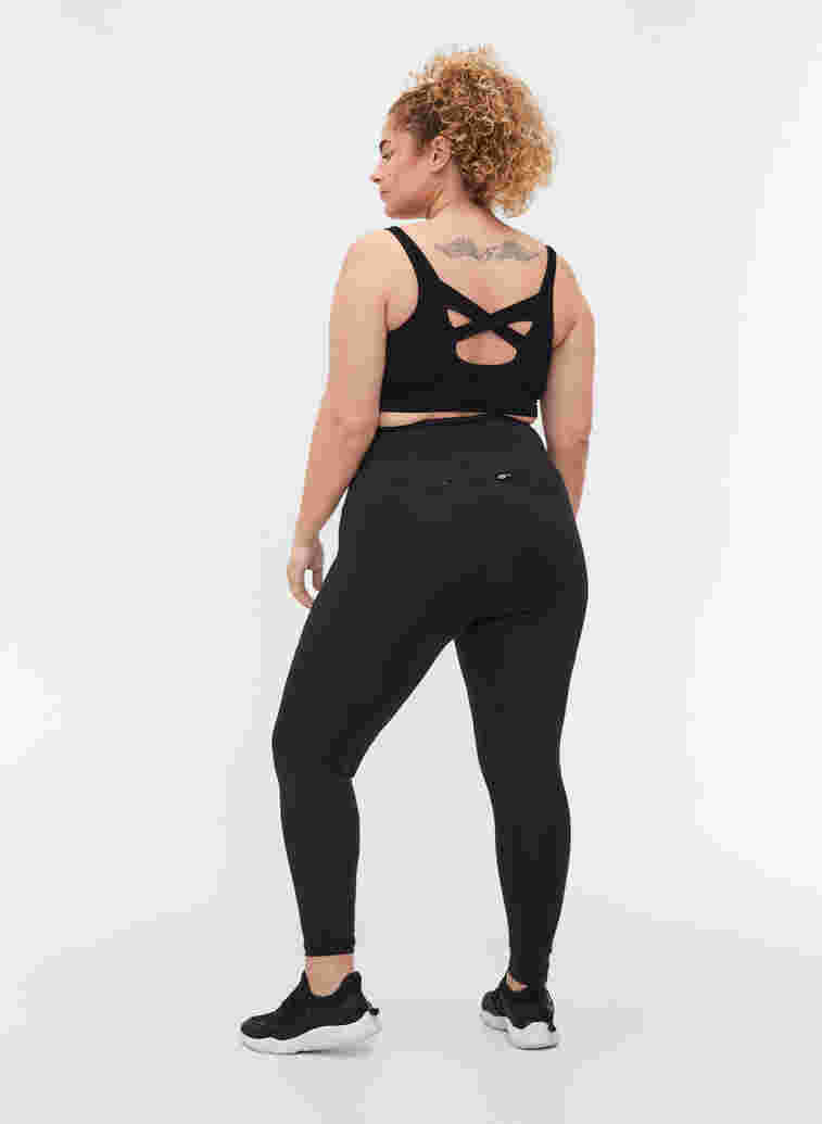 Cropped sportlegging met tummy-tuck effect, Black, Model image number 1