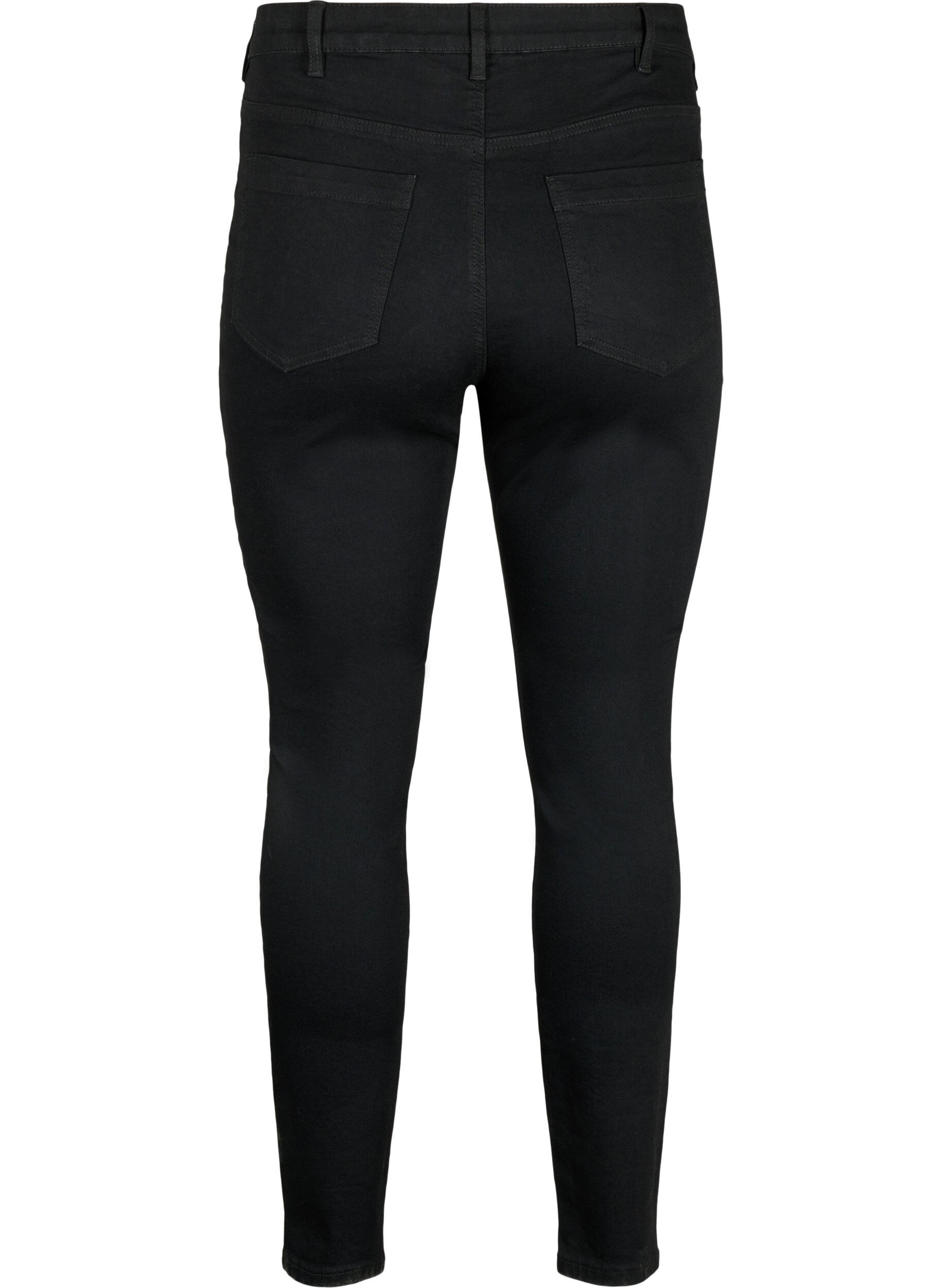 Zizzi Amy jeans met een hoge taille en super slanke pasvorm, Zwart, Packshot image number 1