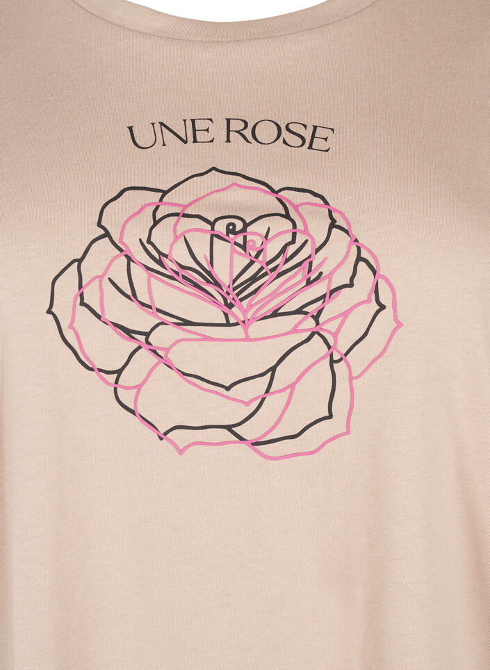 Katoenen T-shirt met opdruk, S. Mink w. Flower, Packshot image number 2