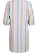 Korte jurk in linnen en viscose met 3/4 mouwen, Blauw, Packshot image number 1