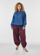 Denim blouse met ballonpasvorm, Blauw, Model image number 1