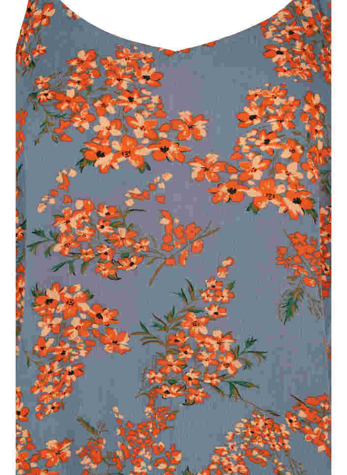 Viscose top met a-lijn en print, Balsam Green Flower, Packshot image number 2