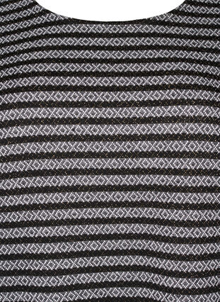 Blouse met ronde hals en gestreept patroon, Black Stripe, Packshot image number 2