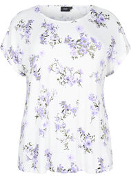 T-shirt met bloemenprint, Paars