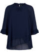 Blouse met asymmetrische onderkant en 3/4 mouwen, Navy Blazer, Packshot image number 0