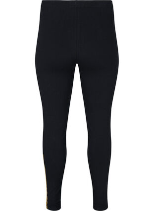 Katoenen legging met printdetails, Black, Packshot image number 1