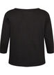 Basic T-shirt met boothals en 3/4-mouwen, Zwart, Packshot image number 1