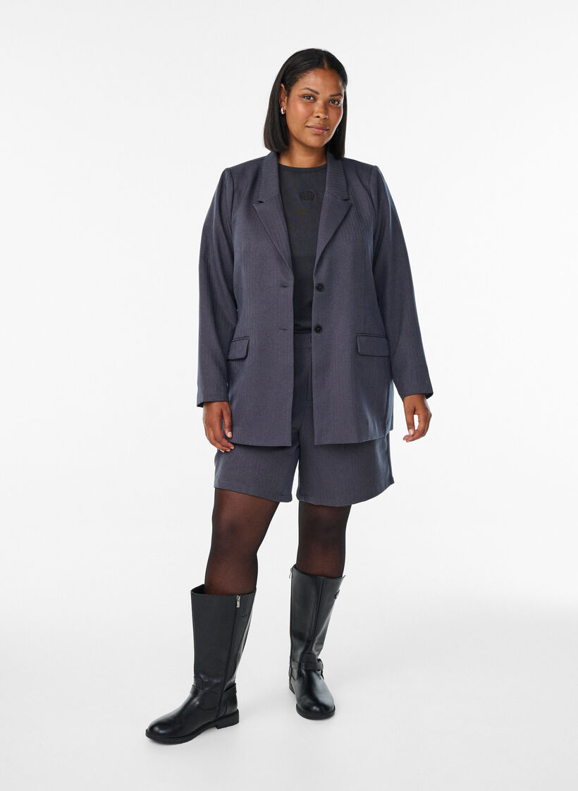 Klassieke blazer met zakken, Grijs, Model image number 1