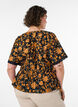 Katoenen blouse met bloemenprint en striksluiting, Oranje, Model image number 2