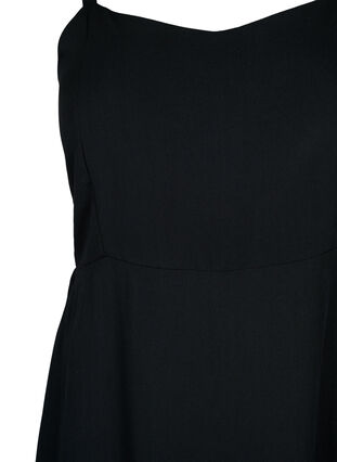 Effen viscose tie-dye jurk met smock, Black, Packshot image number 2
