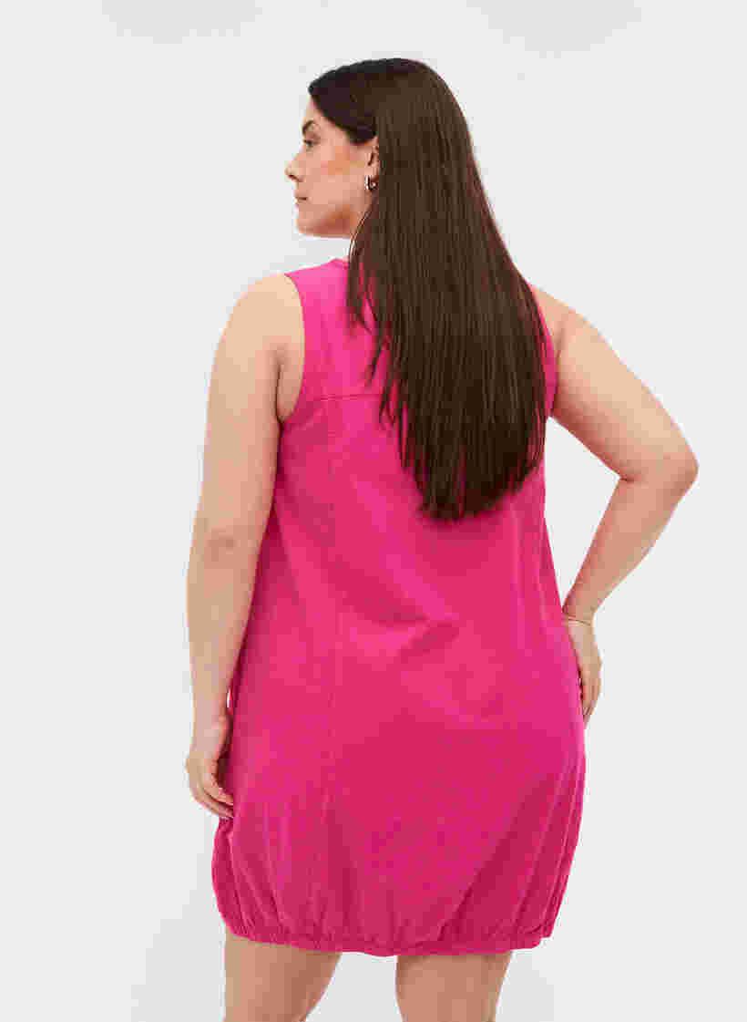 Mouwloze katoenen jurk, Fuchsia Purple, Model image number 1