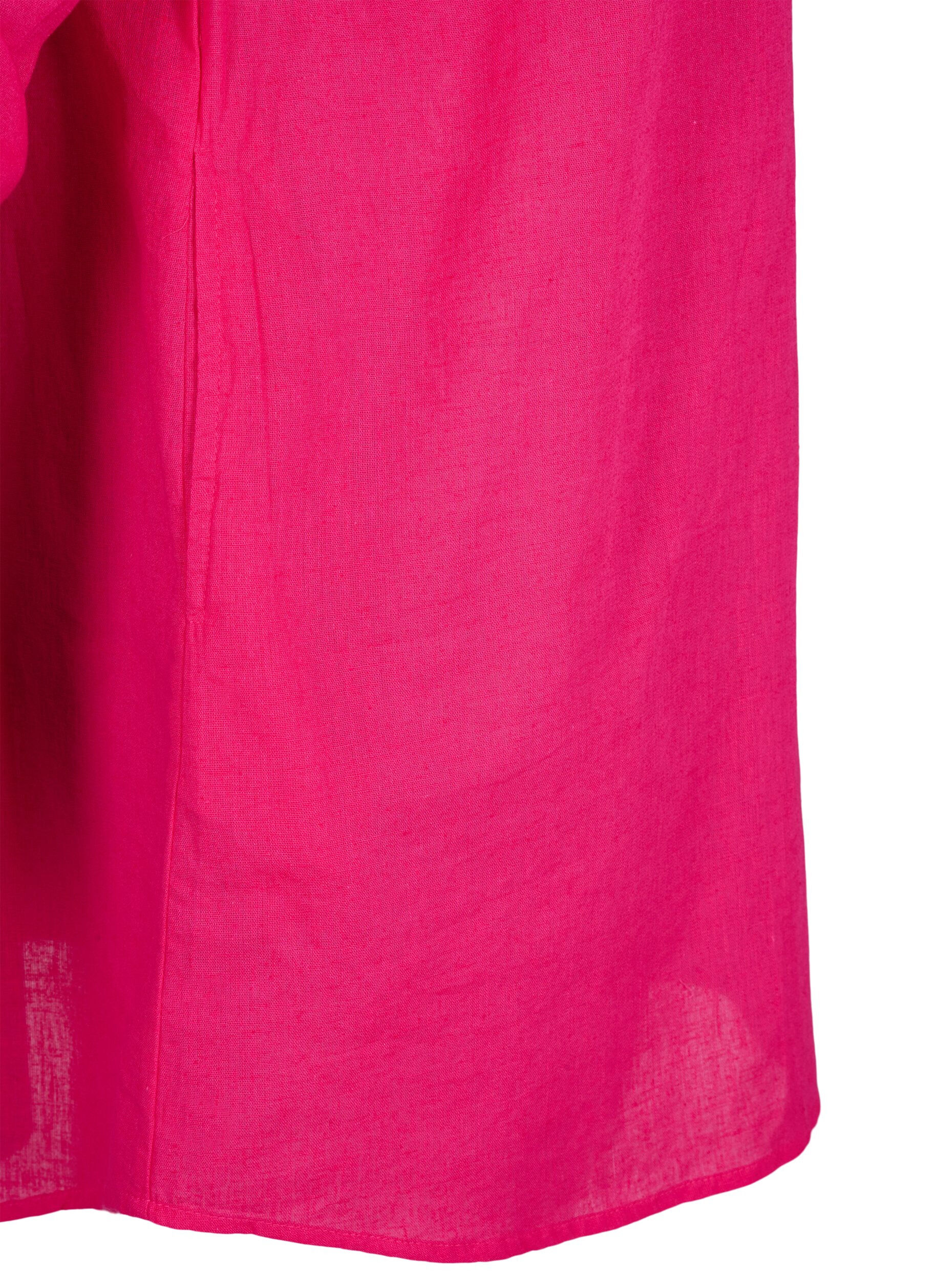 Zizzi Tuniek met capuchon van katoen en linnen, Bright Rose, Packshot image number 3