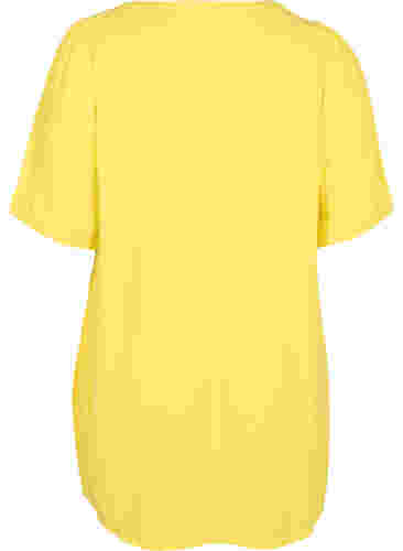 Viscose tuniek met v-hals en knoopjes, Primrose Yellow, Packshot image number 1