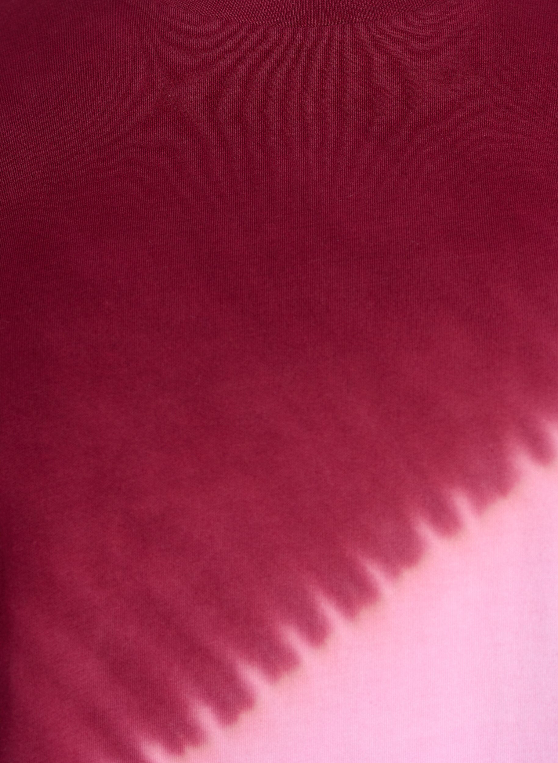 Zizzi Dip-dye T-shirt van biologisch katoen, Rood, Packshot image number 2