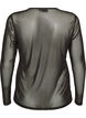 Transparante mesh blouse met strassteentjes, Zwart, Packshot image number 1