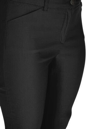 Cropped broek met een lichte glans, Black, Packshot image number 2