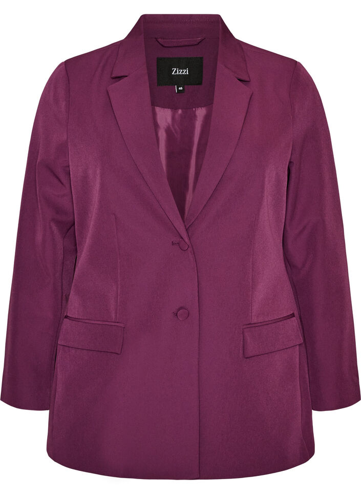 Klassieke blazer met knoopsluiting, Paars, Packshot image number 0