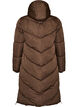 Lange pufferjas met capuchon en zakken, Bruin, Packshot image number 1