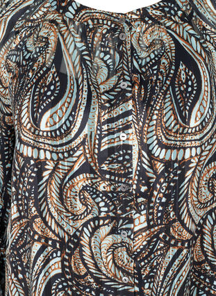 Lange blouse met paisley print en lurex, Black Paisley, Packshot image number 2