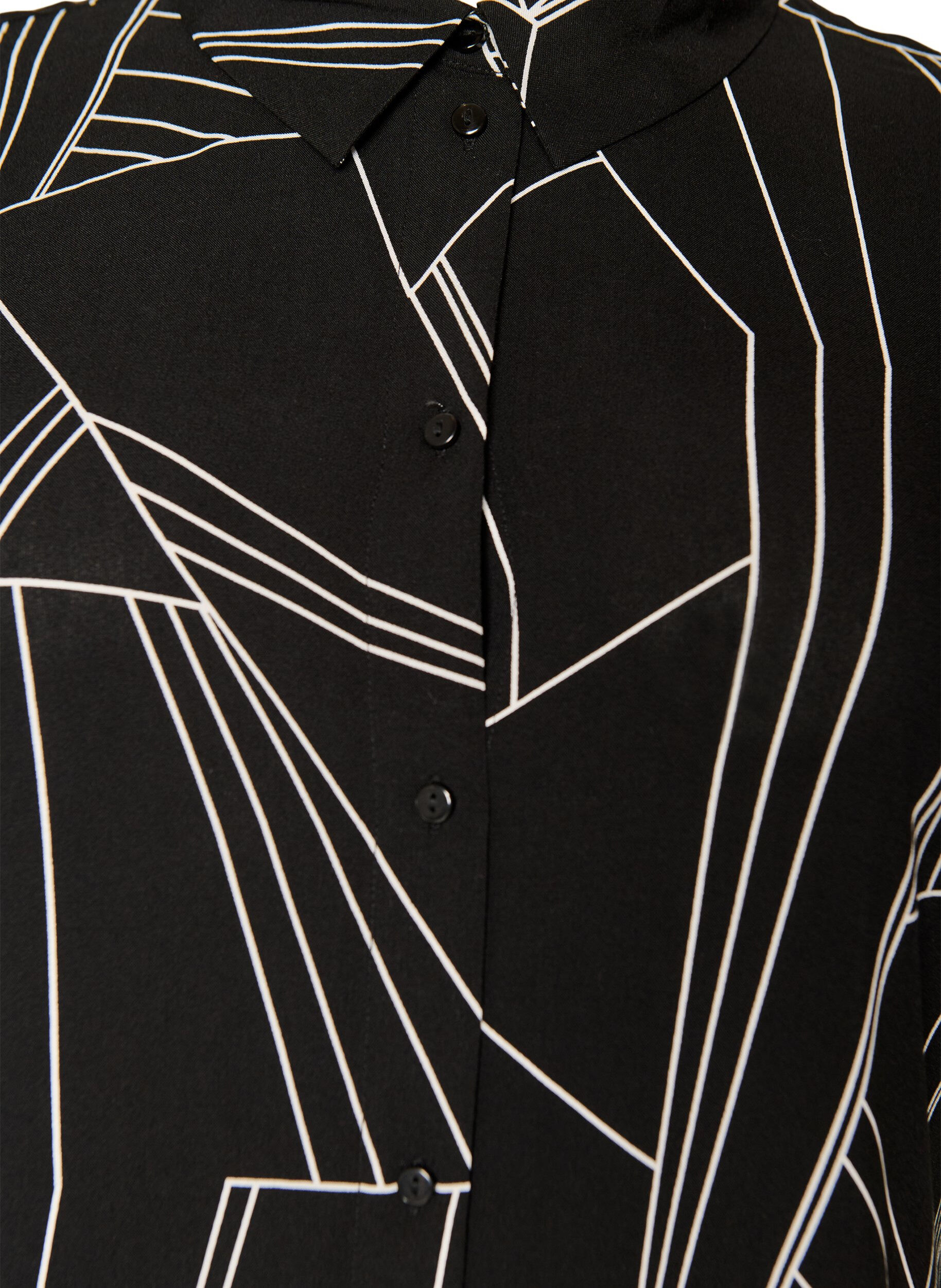 Zizzi Losvallend lang shirt van viscose, Zwart, Packshot image number 2